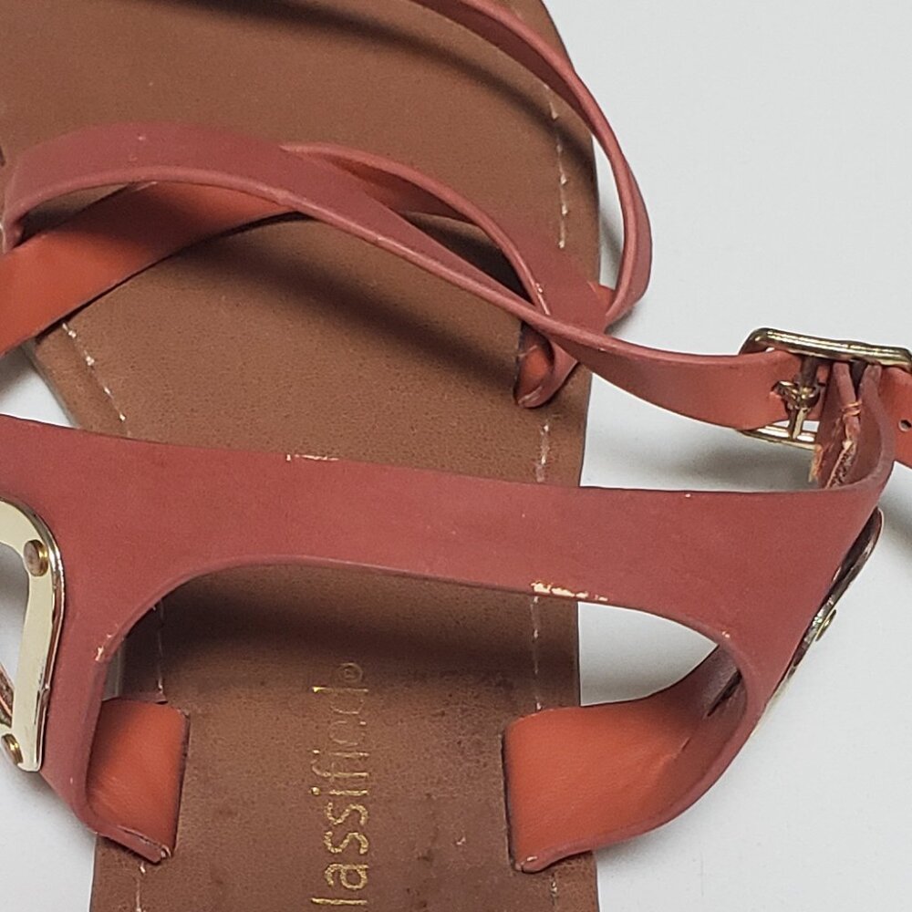 City Classied Burnt Orange Sandals with Gold Embellishment - Picture 11 of 12
